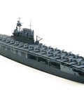 One Seven Hundred Scale US Navy Yorktown CV 5 Aircraft Carrier Plastic Model Kit with Waterline Hull and Flight Deck Display