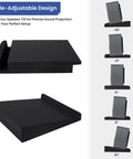 Foam Studio Monitor Isolation Pads with Adjustable Tilt for 8 to 10 Inch Speakers, Acoustic Noise Reduction Riser, black, side angles
