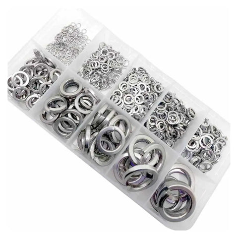 Stainless Steel Spring Lock Washer Assortment Kit 590 To 930 Pieces M1.6 To M16 304 Grade Rust Resistant Split Washers In Box With Elastic Gasket for metric storage