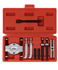 Bearing Separator And Pulley Removal Kit Pro Grade Compact Gear And Pulley Puller Set with tool components in red molded case