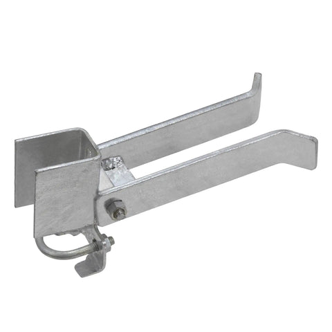 Heavy Duty Chain Link Fence Double Gate Latch for Swing Gates 1 3 8 Inch, galvanized steel latch close-up view.