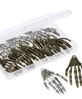 Metal Skeleton Skull Hand Claws Charms Set 20Pcs Antique Silver And Bronze For Halloween Punk Horror Jewelry Making Necklace Pendant Earrings Keychain DIY Craft Supplies