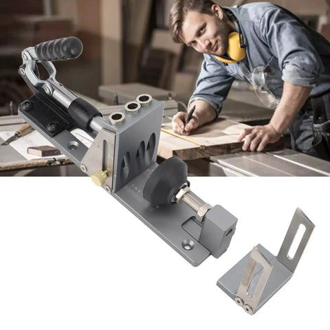Pro Grade Aluminum Pocket Hole Jig Kit With Dowel Drill And Joinery Screws Woodworking Guides For Precise Angle Joints