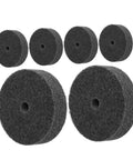 Six Pack Nylon Buffing Polishing Wheel Discs With 75 Mm Diameter Fits Most Bench Grinders Universal 10 Mm Hole Kit For Wood and Furniture Smoothing And Shiny Finishes Fast Swapping Easy Use.