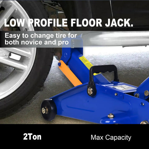 Low Profile 2 Ton Floor Jack Built Tough With Heavy Duty Steel Hydraulic System, lifting car tire, Quick Lift Single Piston Pump
