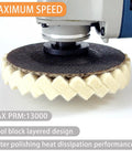 4.5 Inch Wool Polishing Pad For Angle Grinder Buffing Wheel To Shine Metal Marble Stone Furniture And Car Wax Natural Wool For A High Gloss Finish Great For All Surfaces attached to angle grinder
