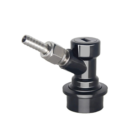 High Grade 304 Stainless Swivel Flare Nuts Match Ball Lock Or Pin Lock Keg Fittings with beer barb and black finish.