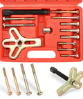 Harmonic Balancer Steering Wheel Puller Kit 13 Piece Flywheel And Crankshaft Pulley Removal Set Durable Carbon Steel with Carry Case