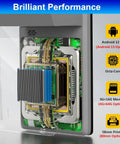 Close-up of internal components of 4G And WiFi POS Terminal With Android 12, 3GB RAM, 16GB ROM, showing internal chips.