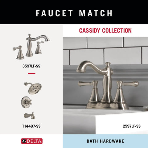 Stainless Steel 24 Inch Double Towel Bar Wall Mount Bathroom Hardware Cassidy Style With Brilliance Finish Built To Last Durable Easy Install For Modern Bathrooms faucet match display with Cassidy Collection bath hardware.