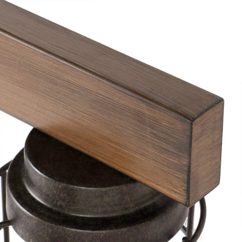 Close-up of metal frame detail on Five Light Modern Farmhouse Arched Kitchen Island Light 27 Inch Linear Chandelier in black finish.