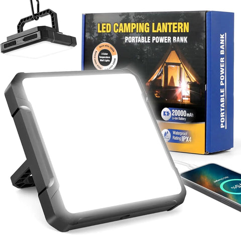 Rechargeable 20000mAh LED Camping Lantern With 1300 Lumen Brightness, Dimmable Four Lighting Modes, IPX4 Waterproof Emergency Light