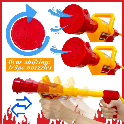 Super Cool Firefighter Water Gun Backpack Set for Kiddos Includes Long Range Hose Shooter and Mini Fire Extinguisher Squirter Hella Fun Summer Blast Kit for Kids Pool Parties and Yard Hangouts