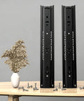 Beefy Heavy Duty Drawer Slides With Ball Bearing Runners Side Mount 1 Pair Steel Cold Rolled Construction Soft Close With Anti Collision Pads Perfect For Kitchen Drawers Dressers And Cabinet Pull Outs 4 To 20 Inches Range, black side-mount rails with screws