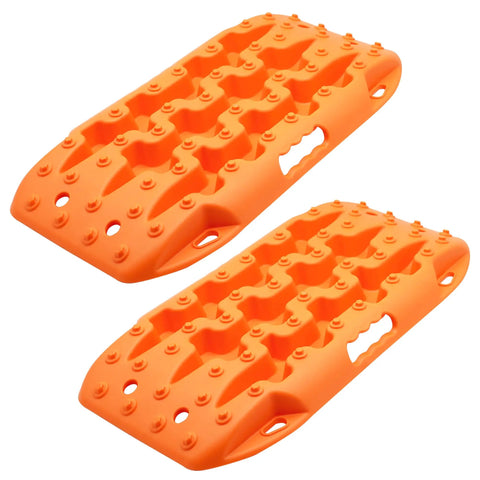 Compact Off Road Short Recovery Traction Boards 2 Pack Bendable Tire Ladder Tracks for Sand Mud Snow Orange 3rd Gen Lightweight