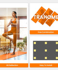 12 Pack 16 By 12 Inch Wall Mirror Tiles For Home Gym Garage Bedroom Living Room Over The Door With Adhesive Tape And Glue
