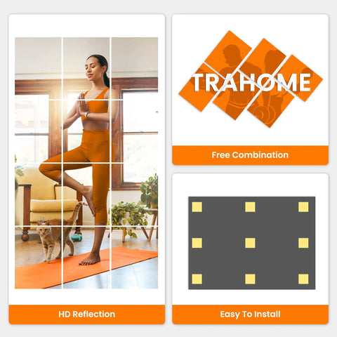 12 Pack 16 By 12 Inch Wall Mirror Tiles For Home Gym Garage Bedroom Living Room Over The Door With Adhesive Tape And Glue