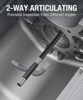 Two Way Articulating Borescope With Light, 5 Inch IPS Endoscope Camera inspecting engine cylinder