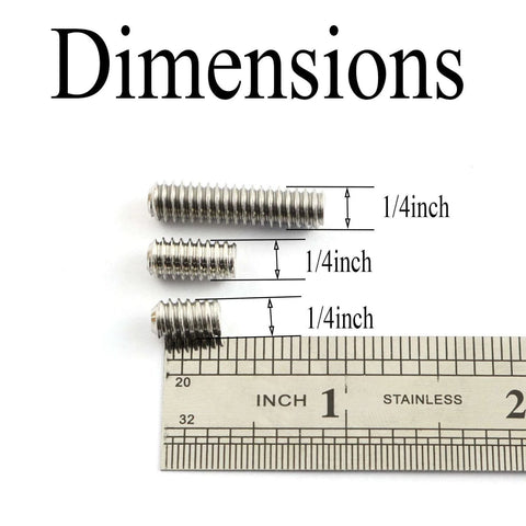 20 Piece 1/4-20 By 1 Inch Hex Socket Set Screws In 304 Stainless Steel Full Thread Cup Point Grub Screws For Heavy Duty Rust Resistant Fastening