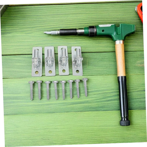 Bulletproof Heavy Duty Wall Mount Gate Hinges Set Of Four With Screws For Outdoor Barn Gates And Privacy Fences Galvanized Steel Frame with installation tool.