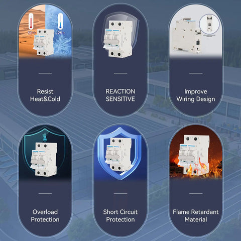 Two Pole DC Miniature Circuit Breaker 1000V 16A C16 With Thermal Magnetic Trip 6KA Breaking Capacity For Solar PV System