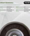 Flat Free 2.80 2.50 4 Tire And Wheel Assembly For Casters And Utility Carts With Three Inch Centered Hub And Three Fourths Inch Ball Bearings Replacement Wheel For Material Handling Equipment Easy Install Durable Low Maintenance product summary and tire close-up