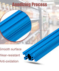Tough-As-Nails Blue 2040 Aluminum Extrusion Profiles Featuring Precision V Slot Grooves For Serious Industrial Framing And DIY Projects Pack of 5 Pieces Each Measures 48 Inches Long Made From High-Strength Alloy That Plays Nice With All 20 Series Gear close-up of anodized blue aluminum extrusion with smooth surface, wear-resistant finish.