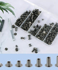 122 Pack Leather Chicago Screw Kit Set In Six Sizes For DIY Leathercraft Bags Clothes Jackets Belts And More Includes M5 To M12 Screws Rivets And Hardware For Quick Easy Assembly And Durable Hold