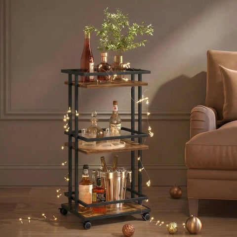 Kicking Your Hosting Game Up A Notch Requires This Rolling Three Tier Bar Cart Featuring Smooth Casters And Smart Storage Shelves For Effortless Drinks Service Across Any Kitchen Or Living Area Making Organization A Breeze And Entertaining Totally.