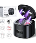 Heavy Duty 50kHz Ultrasonic Cleaner For Retainers Braces Aligners Night Guards And More With Four UV Lamps 340ml Rechargeable