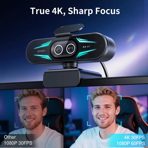 Straight Up Dope 4K Dual Camera Webcam For Streaming And Video Calls Packs Wide Angle And Telephoto Lenses with sharp focus and dual lenses.