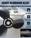 Right Hand 3 Blade Outboard Propeller Fits 40 To 140HP Stern Drive Engines 13 Spline 13.5 Inch Diameter 15 Inch Pitch