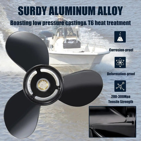 13 Inch By 19 Inch Aluminum Boat Outboard Propeller Right Hand Rotation 13 Spline For Johnson Evinrude OMC 40 to 140HP