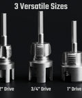 Complete 3Pc Pvc Pipe Threading Tool Kit For 1/2, 3/4, And 1 Inch Pipes showcasing three interchangeable pipe threading dies.