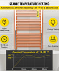 Infographic of 12 Bar Heated Towel Rack in Mirror Polished Stainless Steel Electric Towel Warmer with Built In Timer showing temperature stability.