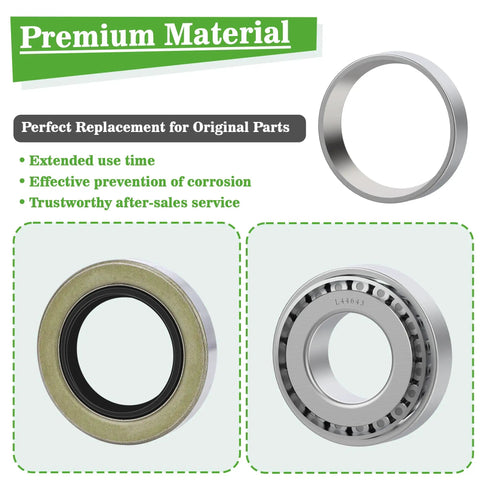 Top Tier Golf Cart Front Wheel Hub Bearing And Oil Seal Repair Kit For Ezgo Txt 1976 Up Heavy Duty OEM parts, detailed image of hub seal and bearing.