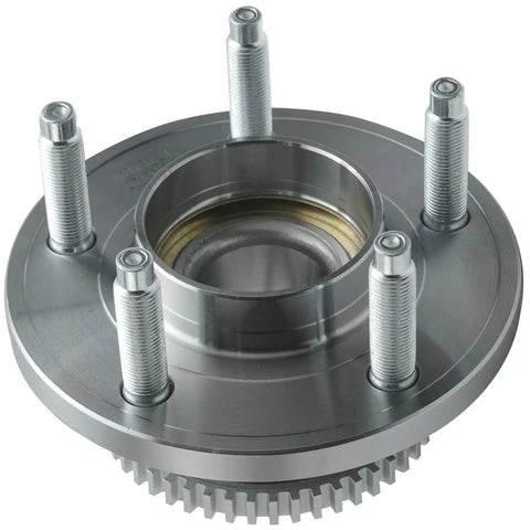 Two Piece Front Wheel Bearing Hub Assembly Replacement Fits 2005 Through 2014 Ford Mustang 5 Lug Setup with tone ring and sturdy design.