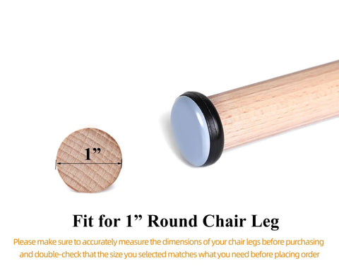 24 Pack 1 Inch Round Chair Leg Sliders Floor Protectors For Carpet Hardwood Tile Slick Glide Furniture Movers No Scratches