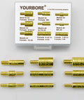 Slick 9 Piece Gun Cleaning Rod Adapter Kit Featuring Male Female 5 40 8 32 10 32 Thread Converters detailed view of brass adapters.