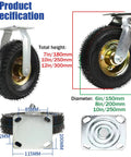 Beefy Heavy Duty Swivel Caster Wheels For Workbenches And Furniture With Shock Absorbing Plate Casters, dimensions and details