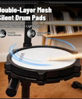 Double-layer mesh pad for Silent Electronic Drum Set For Adults And Beginners Complete Mesh Pad Kit With 4 Pads 150 Sounds