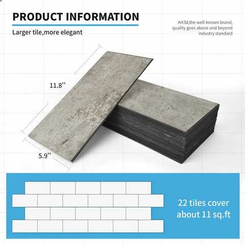 Dark Slate Peel And Stick Backsplash Kit For Kitchen And Bath Large 5.9in x 11.8in Self Adhesive Subway Tiles stack view