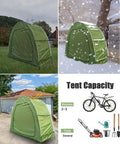 Outdoor Bike Shelter For Two Bikes Made With 210D Oxford Fabric PU4000 Waterproof Coating And Reinforced With Fiberglass Rods in rain, snow, and sun