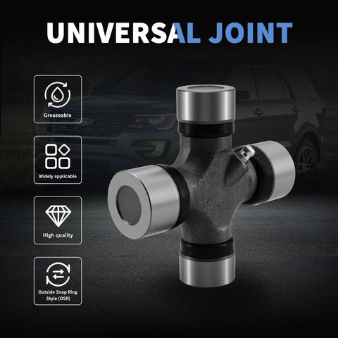 1330 to 1350 Series Conversion U Joint Greaseable Universal Joint 1.062 x 3.625 to 1.188 x 3.625 Steel Outside Snap Ring