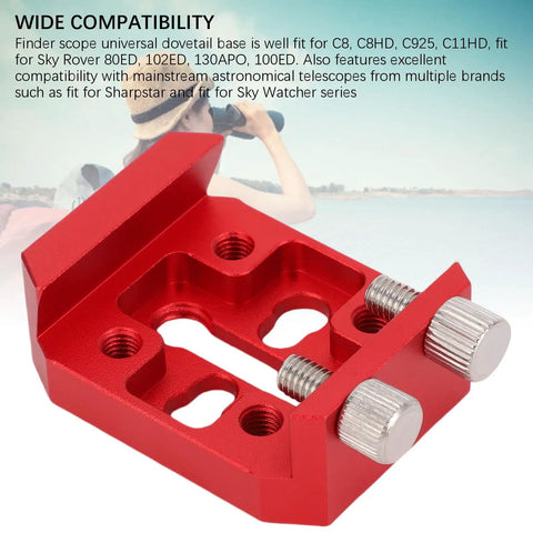 Universal Dovetail Base For Grab And Go Finderscope And Guidescope Setup On Your Telescope CNC Aluminum Alloy Mount With 2 M4 Screws