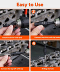 Steps to use the Magnetic Tap Socket Set Twelve Piece For One Quarter Inch And Three Eighths Inch Drive with power drill.