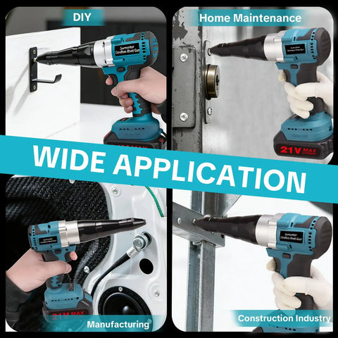 Beast 21V Brushless Cordless Rivet Gun Kit With Two 2.0Ah Batteries And Charger used for DIY, home maintenance, manufacturing, construction.
