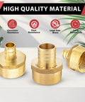 Pack Of 5 Pex 1 Inch By 1 Inch NPT Female Brass Barb Crimp Adapters For Pex Tubing ASTM F1807 NSF ANSI 61 372 Lead Free Fittings