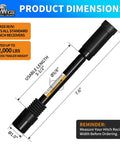 Locking Hitch Pin For 2In And 2-1/2In Receivers, 3-1/2 Inch Span, Rust-Resistant Carbon Steel, Anti-Theft Keyed Hitch Lock, product dimensions