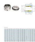 Heavy Duty 59U Mechanical Shaft Seal Leak Proof Water Pump Rotary Bearing Seal Featuring Tungsten Carbide And Fkm Rubber Gasket with dimensions.